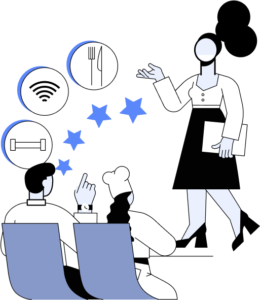 Illustration of hotel  check in